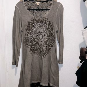 Reba Rhinestone Front and Lace Back Top